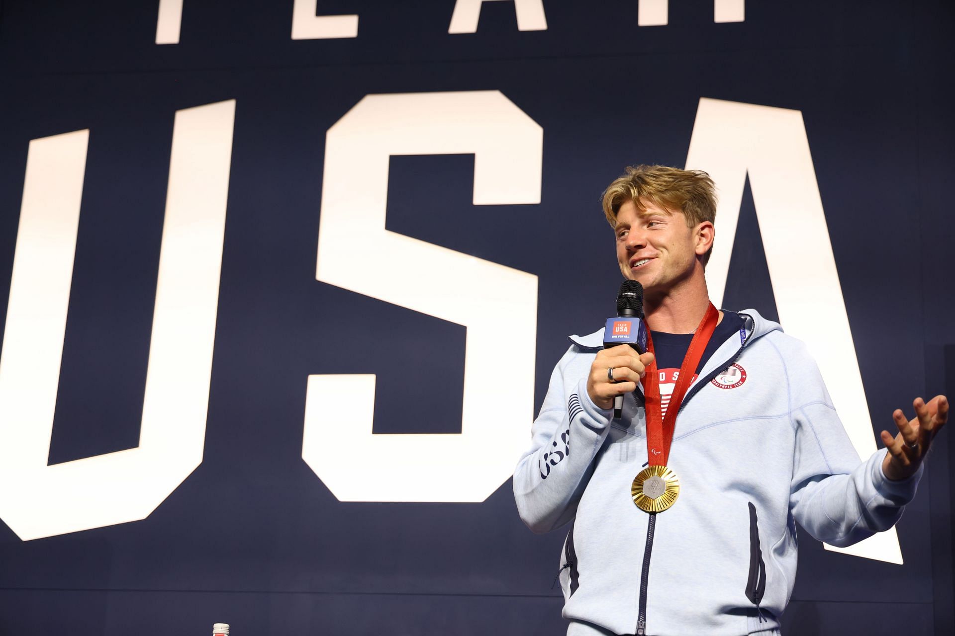 Hunter Woodhall at the USA House at Paralympics Paris 2024 - Source: Getty